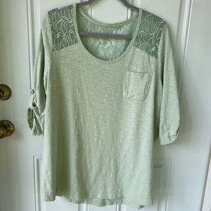 Roaman’s Light Green Top 3/4 sleeves Size 18/20 L